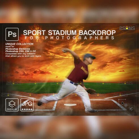 Stylish Baseball Backdrop Sports Digital Background Cover Image.