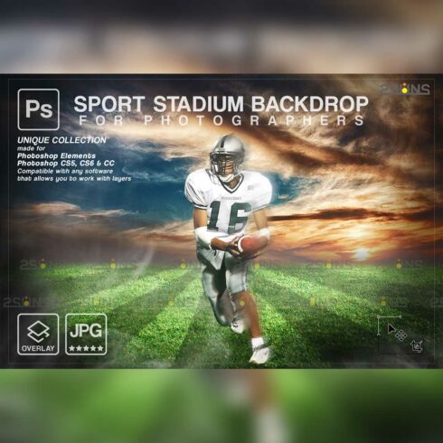 Football Backdrop Sports Digital Overlay Background Cover Image.