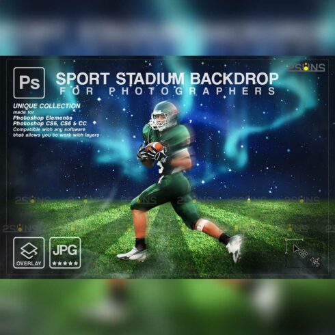 Stadium Football Backdrop Sports Digital Background Cover Image.