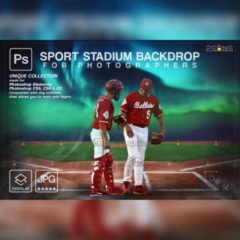 Baseball Stadium Backdrop Sports Digital Background Cover Image.