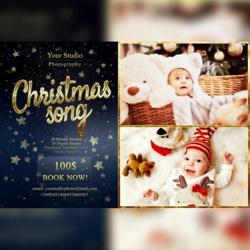 Christmas Mini Session Instagram And Facebook Template Cover Image.