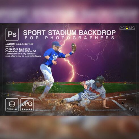 Baseball Amazing Backdrop Sports Digital Photoshop Overlay Cover Image.