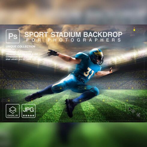Football Amazing Backdrop Sports Digital Overlay Background Cover Image.