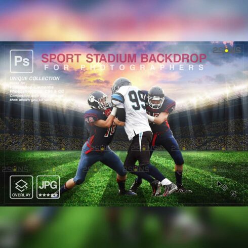 Football Beautiful Backdrop Sports Digital Photoshop Overlay Cover Image.