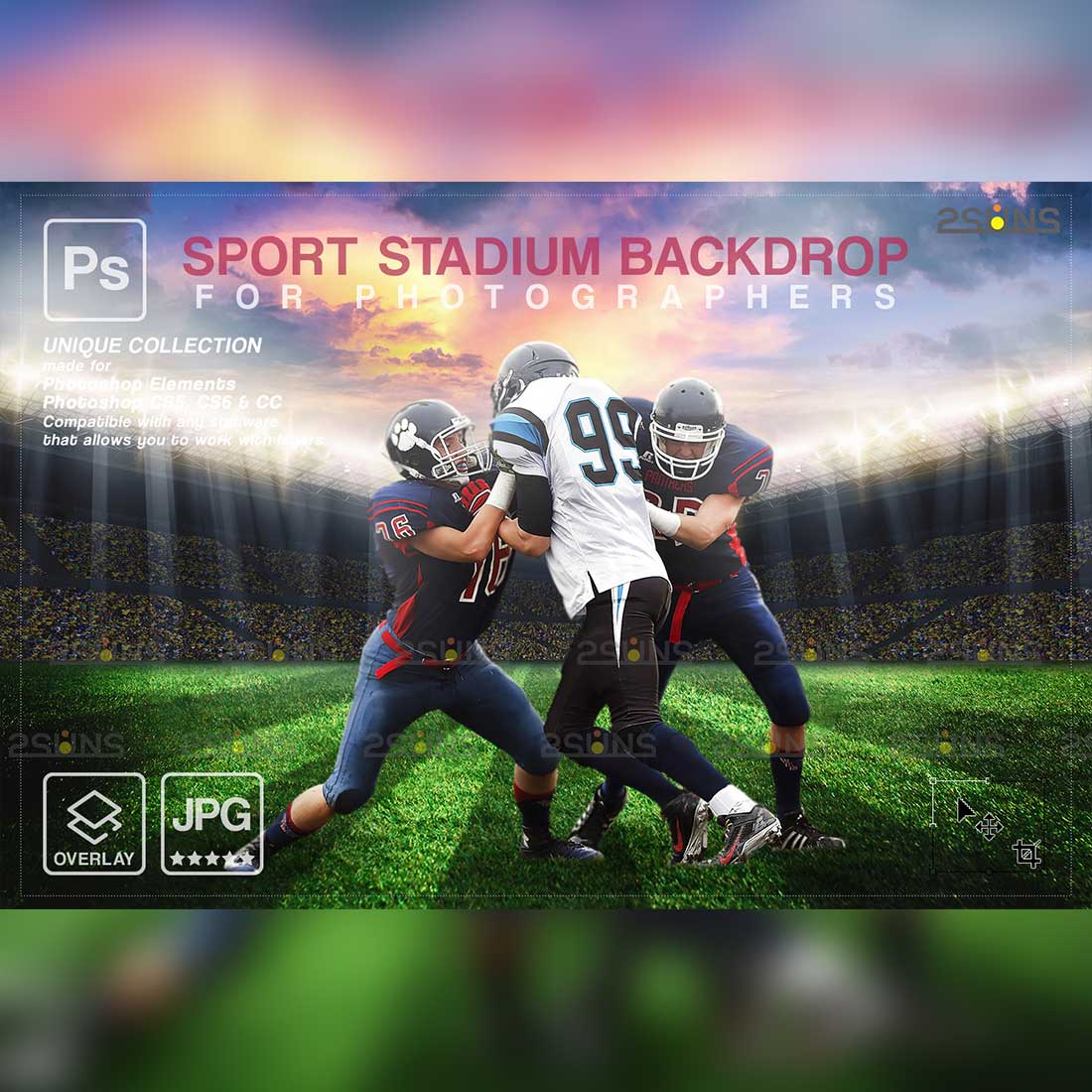 Football Beautiful Backdrop Sports Digital Photoshop Overlay Cover Image.