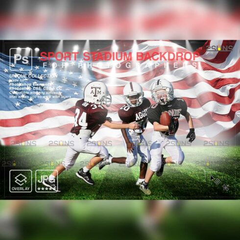 Football Backdrop Sports Digital Stadium Background Overlay Cover Image.