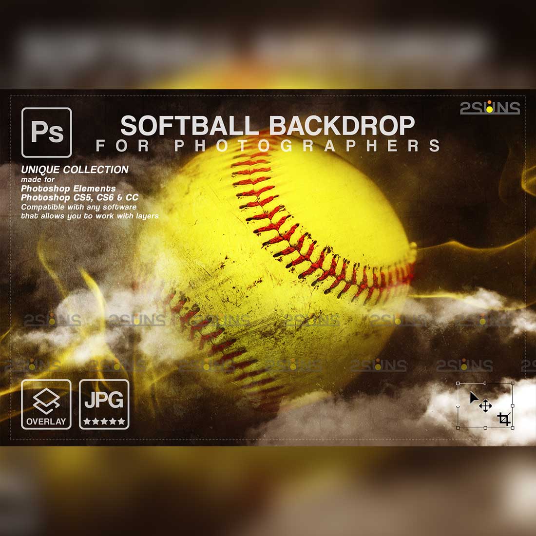 Softball American Flag Backdrop Sports Digital Background Preview Image.