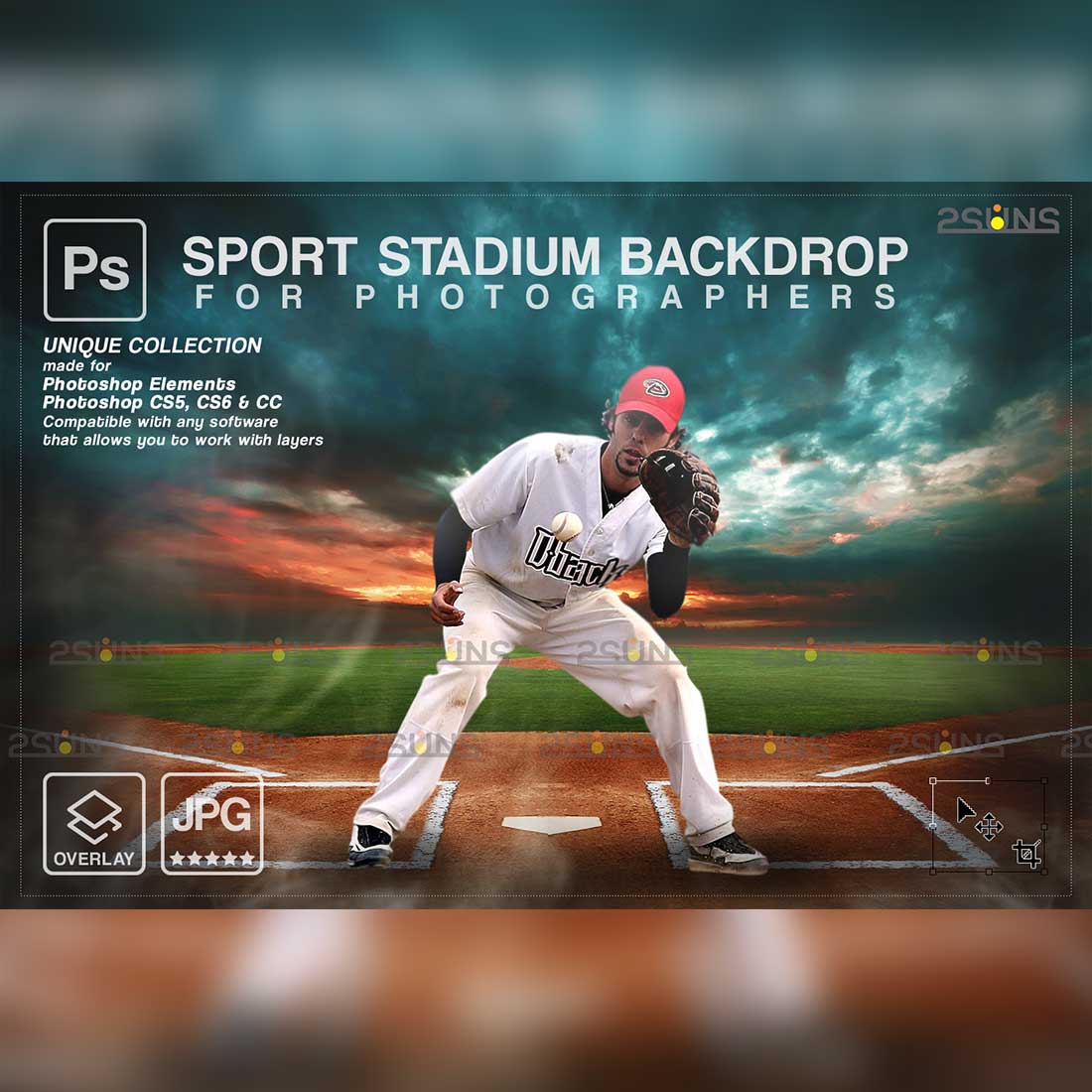 Baseball Backdrop Sports Sky Digital Background Cover Image.
