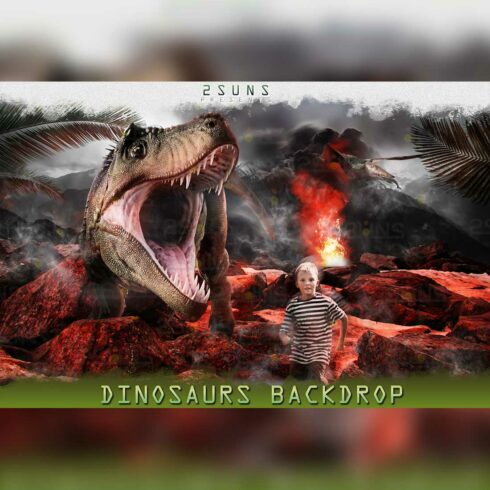 Dinosaur Backdrop And Tyrannosaurus Rex Overlays Cover Image.