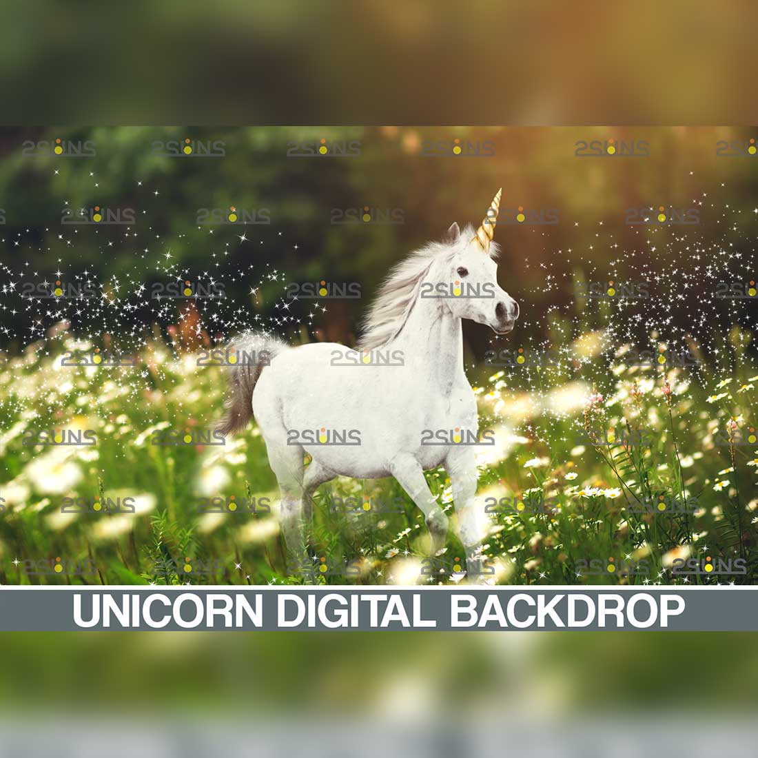 Magic Unicorn Digital Background Preview Image.