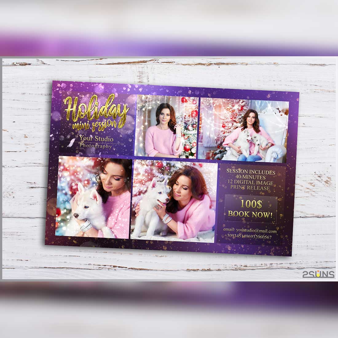 Christmas Marketing Board Watercolor Instagram Template Preview Image.