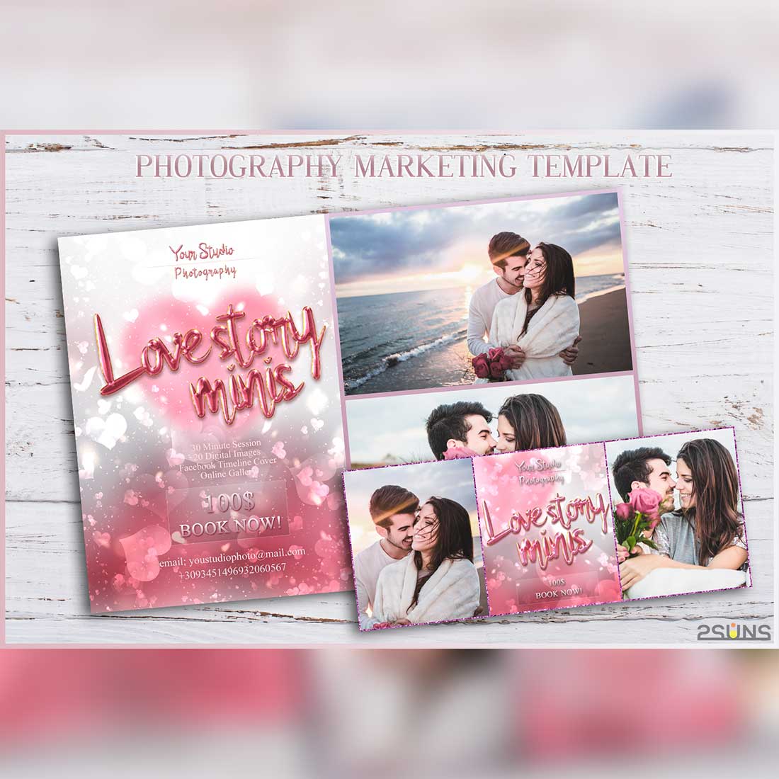 Valentine Love Story Template Preview Image.