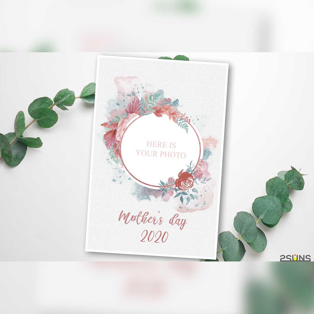 Mothers Day Watercolor Flowers Overlay Template Preview Image.