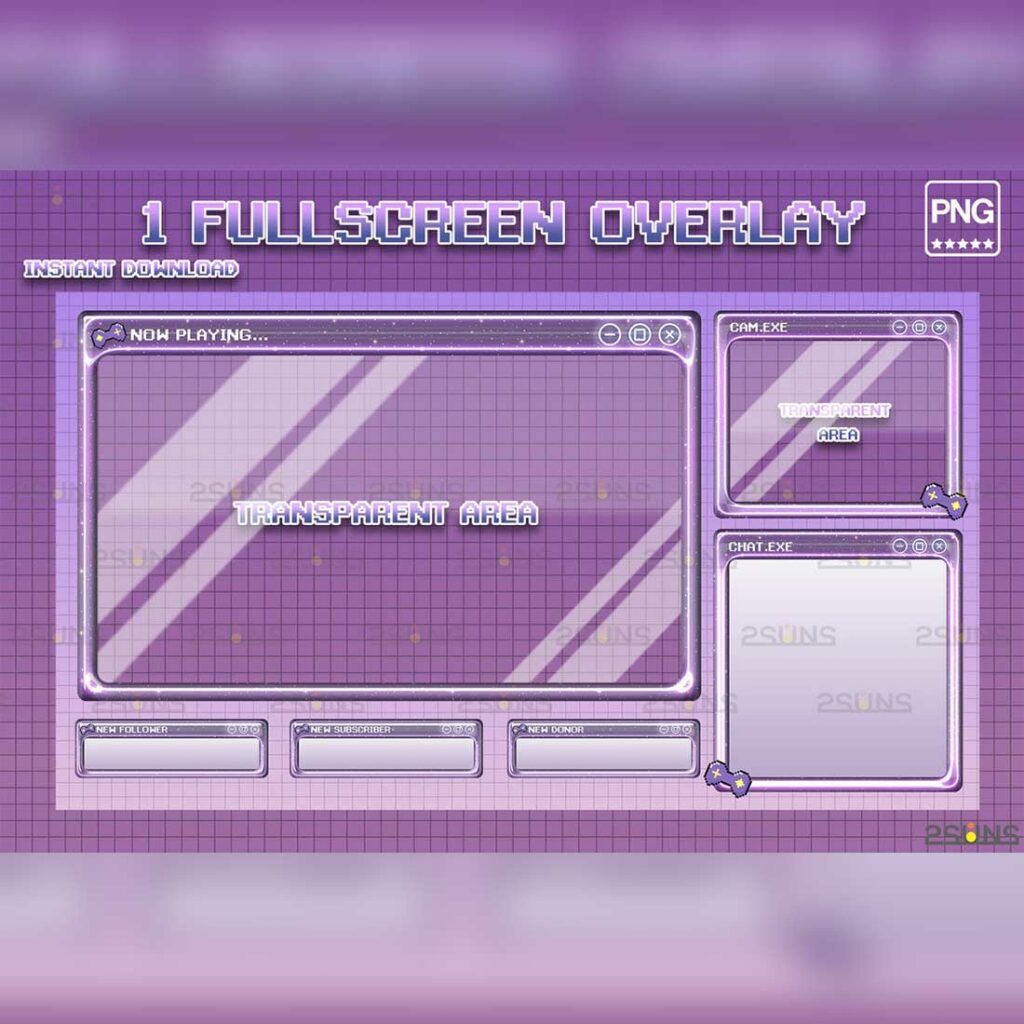 Kawaii twitch overlay package, Stream overlay, Green vtuber overlay ...