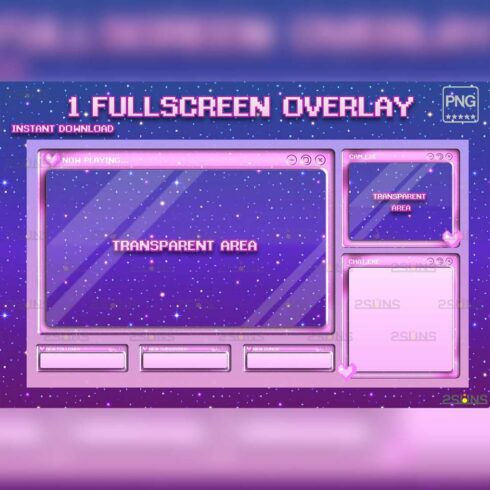 Kawaii twitch overlay package, Stream overlay, Green vtuber overlay ...