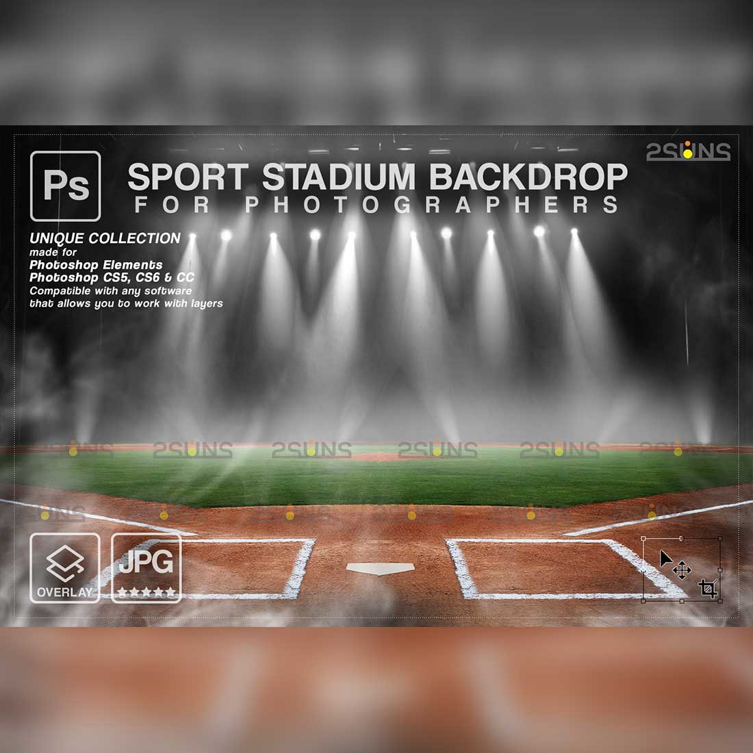 Baseball Backdrop Sports Digital Preview Image.