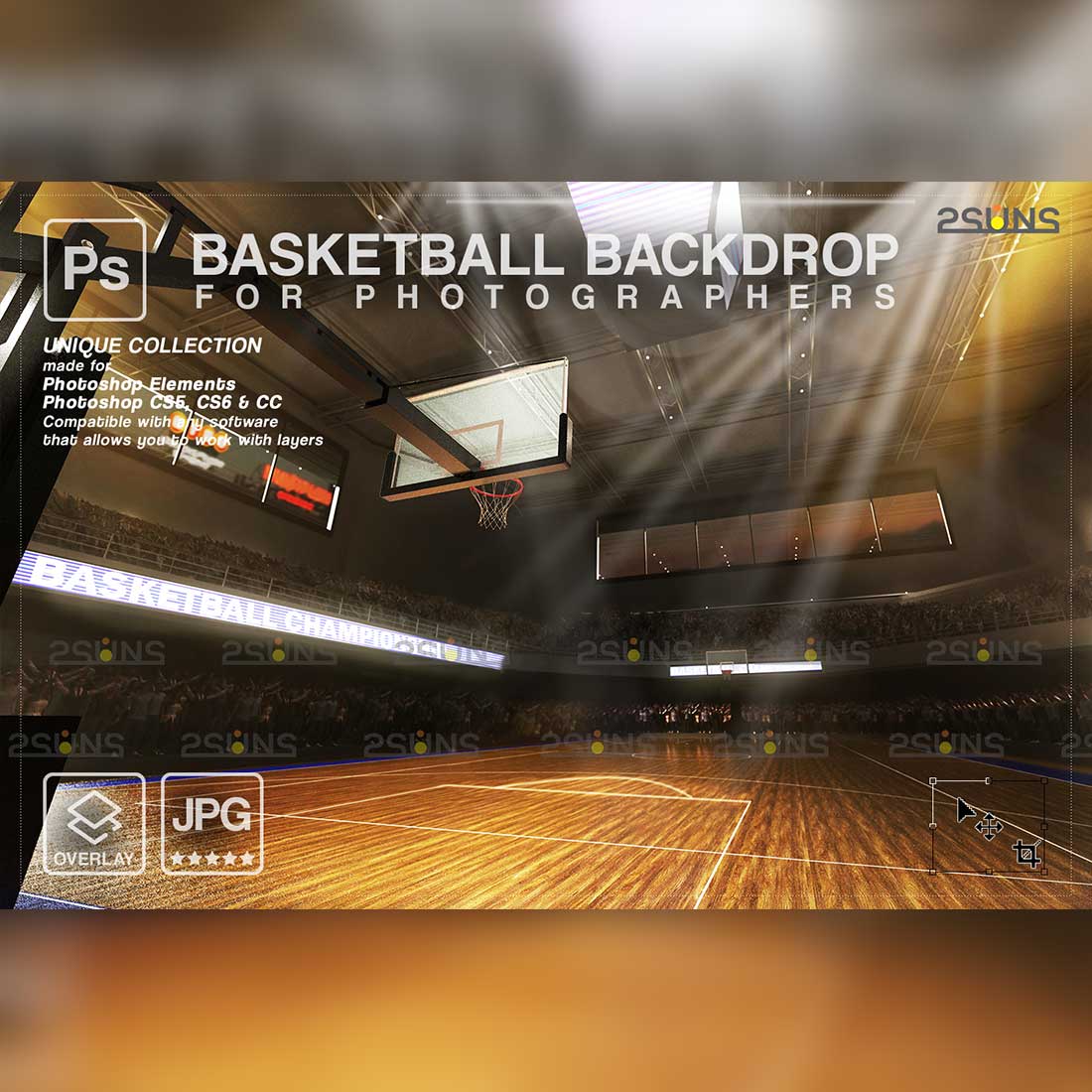 Basketball Digital Backdrop Preview Image.