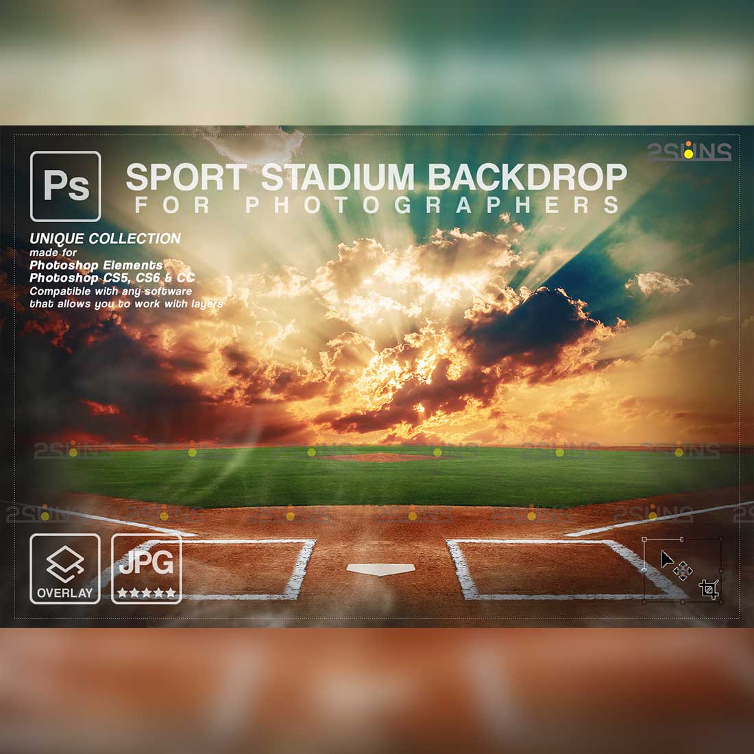 Baseball Sports Backdrop Digital Photo Background Preview Image.