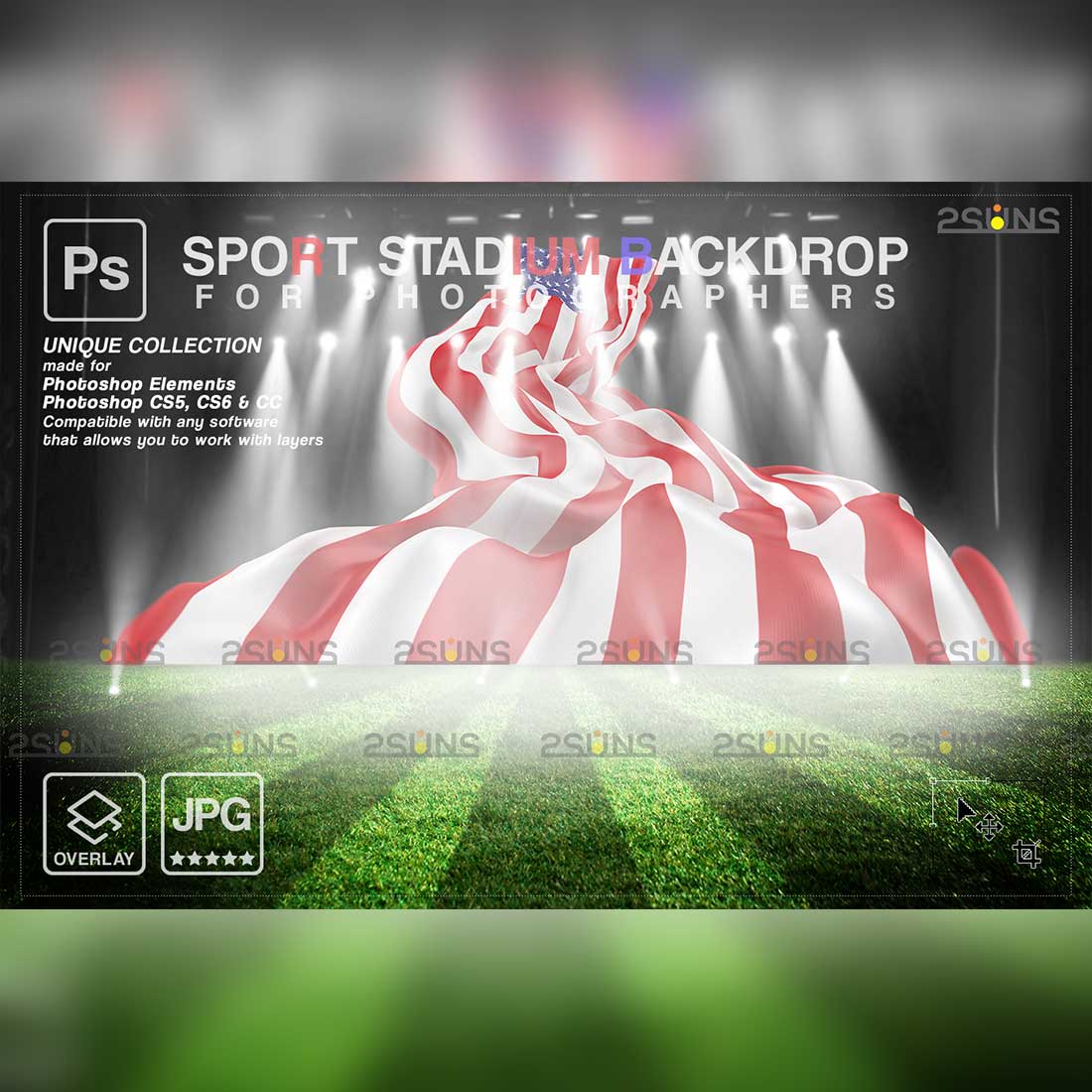 Football Stadium Backdrop Sports Digital Background Preview Image.