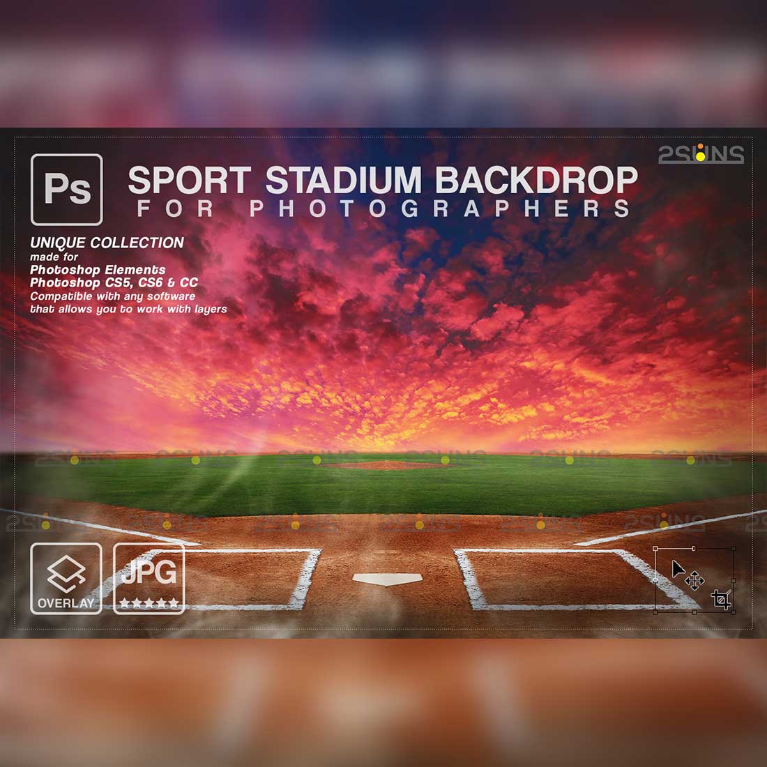 Baseball Backdrop Sports Digital Photo Background Preview Image.