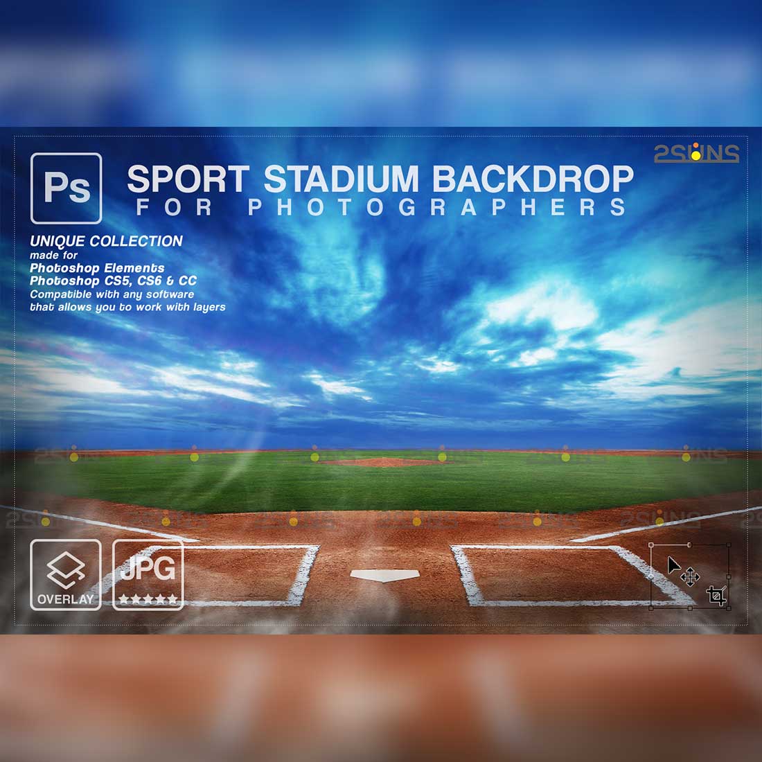 Baseball Amazing Backdrop Sports Digital Background Preview Image.