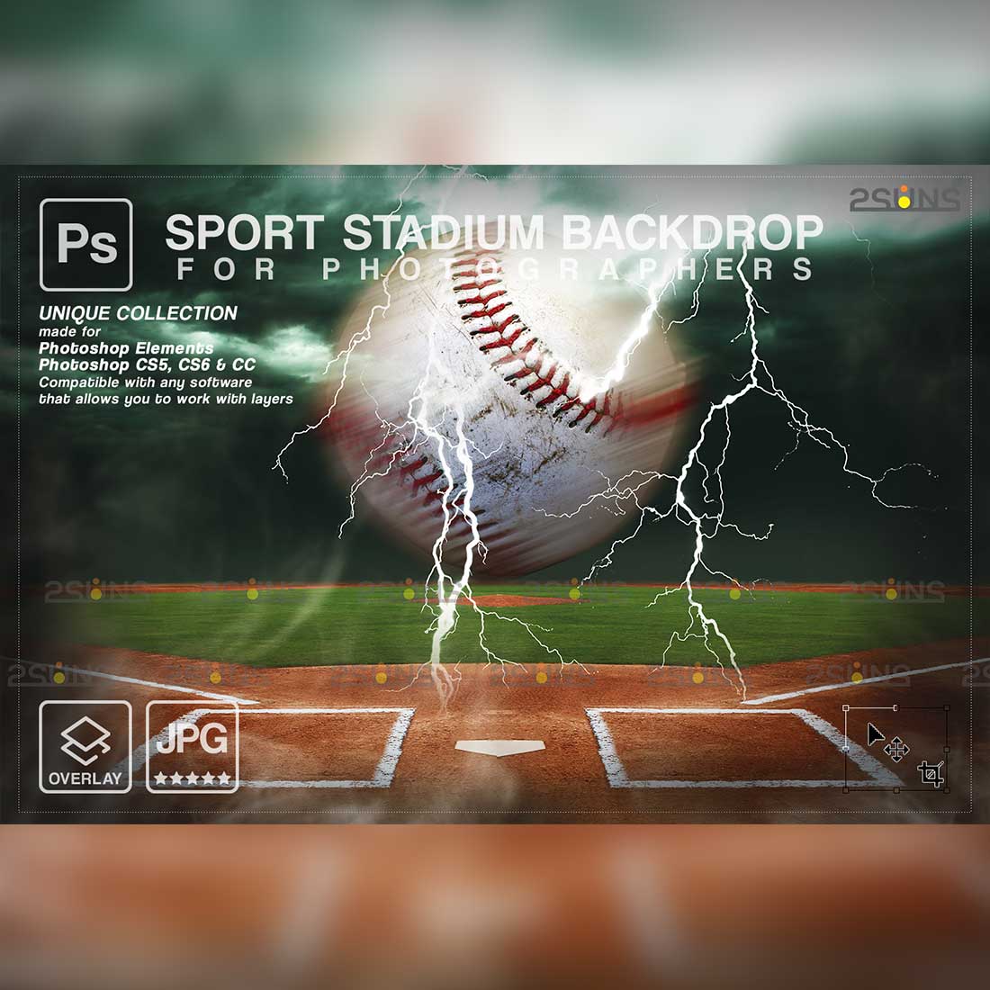 Baseball Modern Backdrop Sports Digital Background Preview Image.