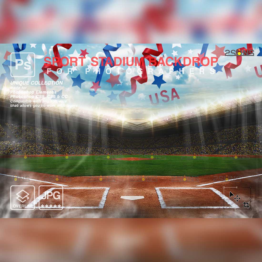 Baseball Modern And Stylish Backdrop Sports Digital Background Overlay Preview Image.
