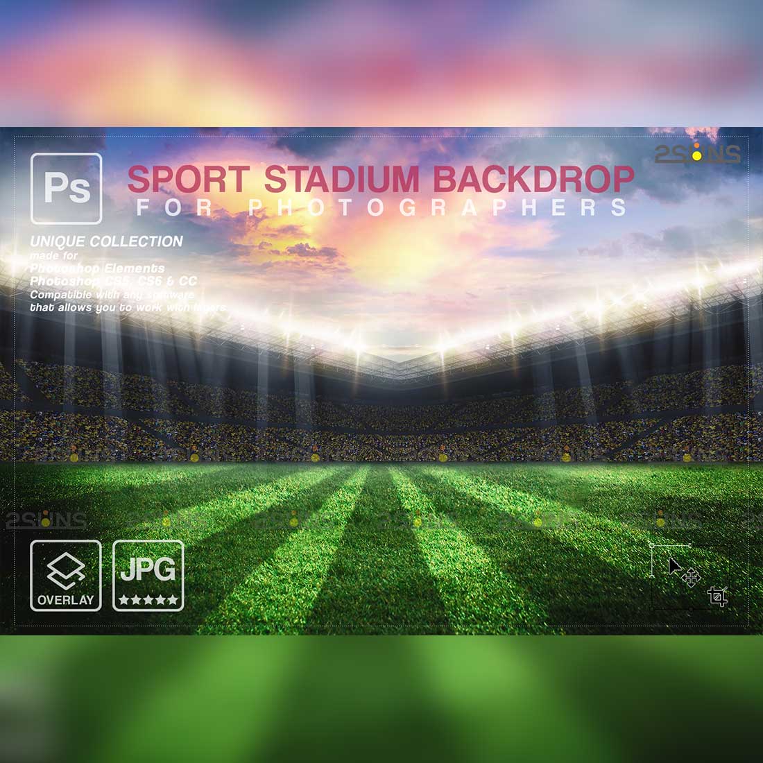 Football Beautiful Backdrop Sports Digital Photoshop Overlay Preview Image.