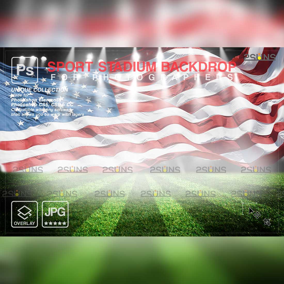 Football Backdrop Sports Digital Stadium Background Overlay Preview Image.