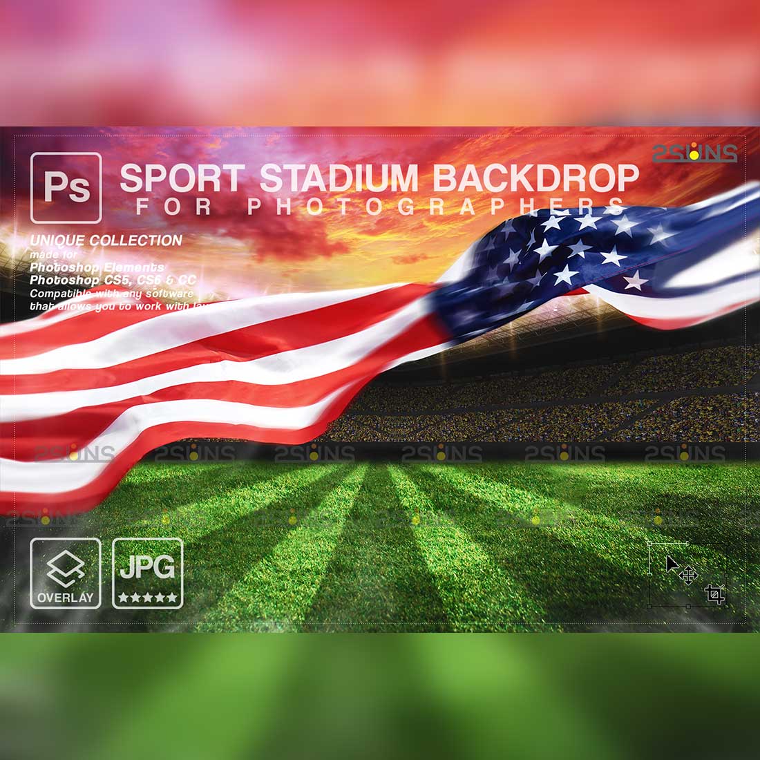 Football Backdrop Sports Stadium Digital Backdrop Preview Image.
