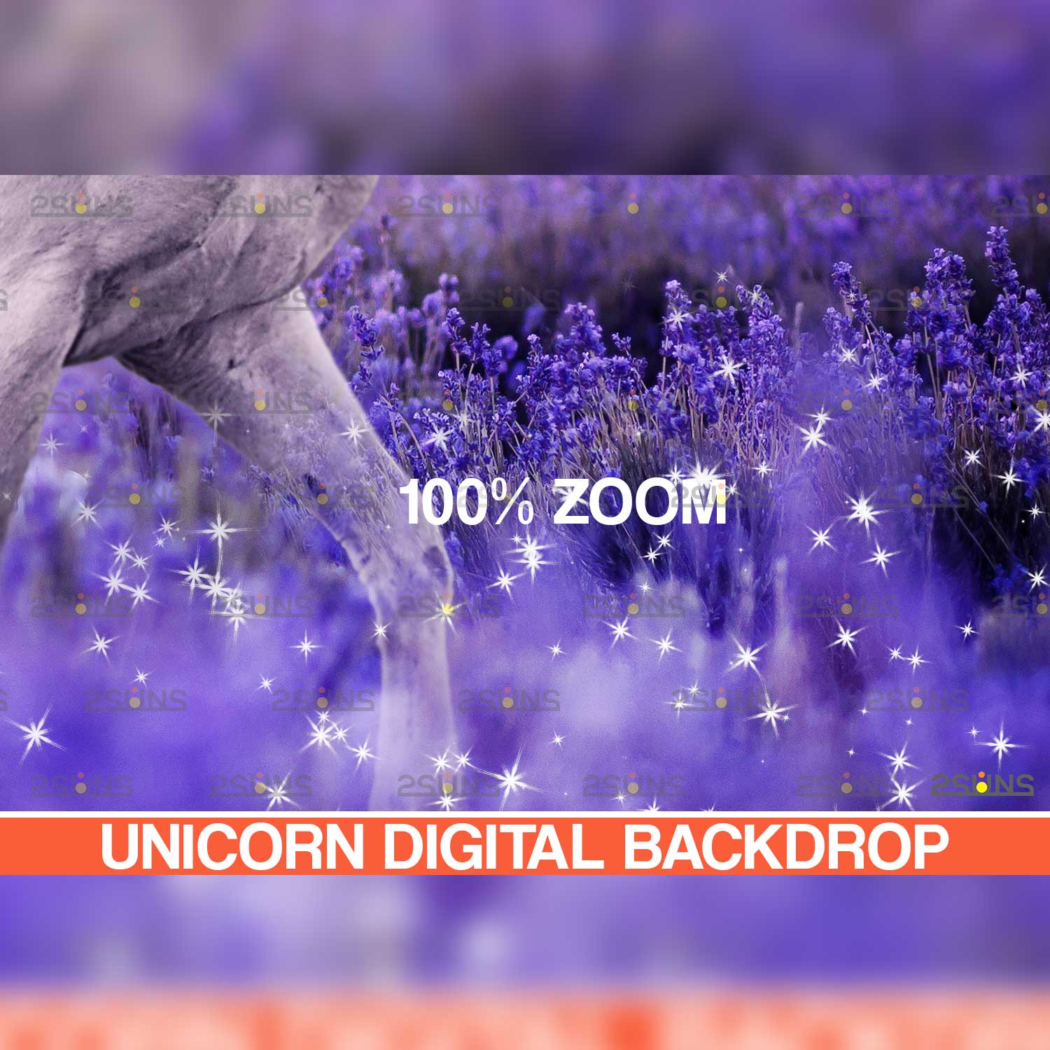 Unicorn Floral Digital Backdrop Background.