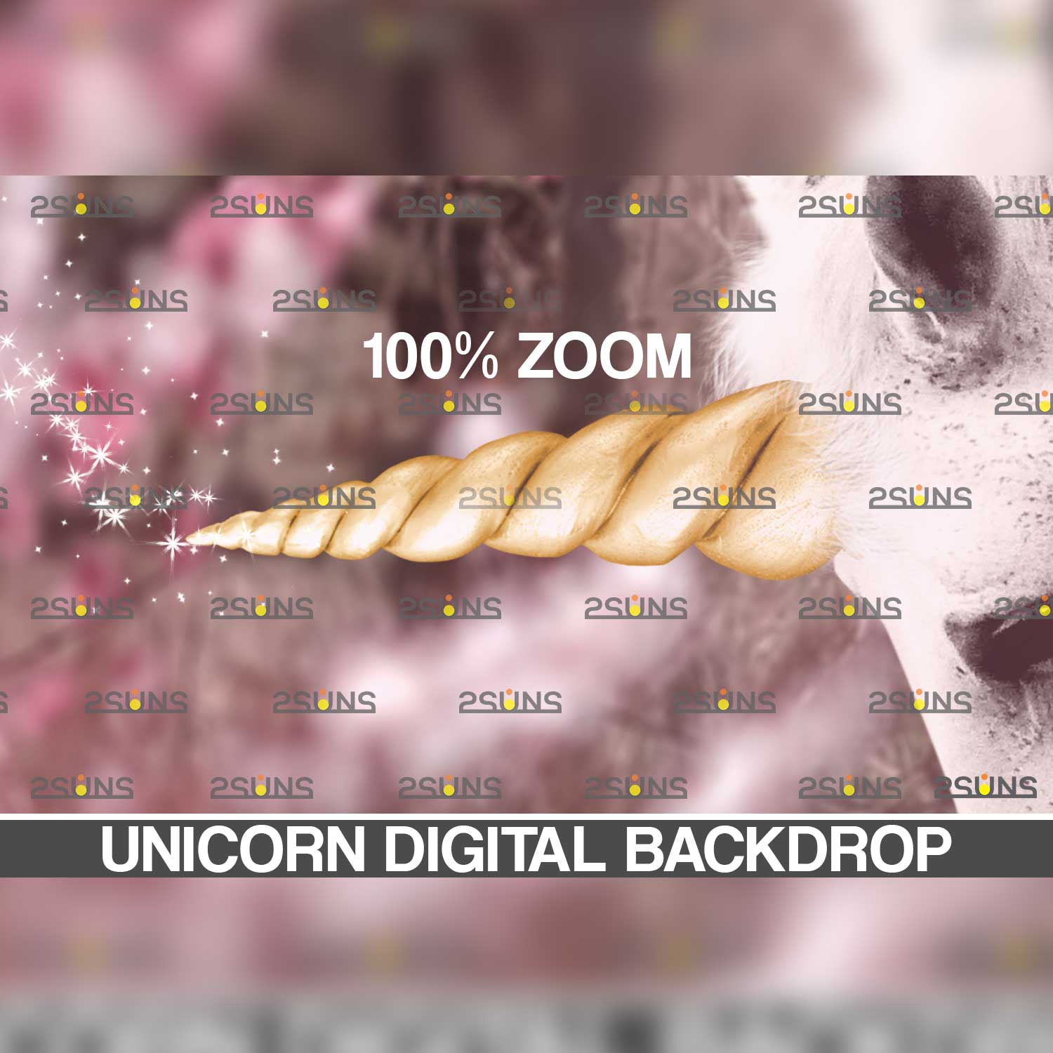 Unicorn And Magic Digital Background Horn Example.