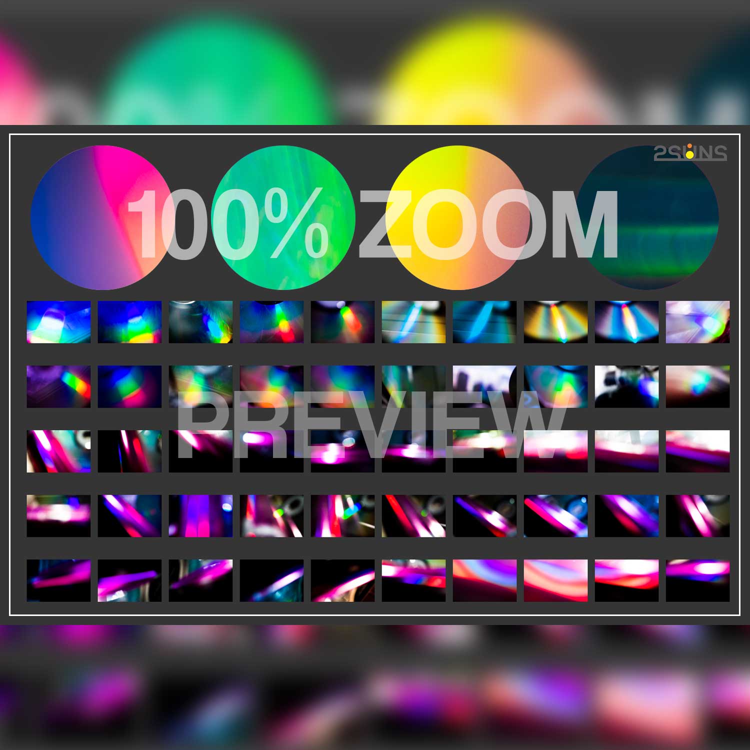 Bokeh Neon Holographic Photo Diamond Overlays Effects Gallery.