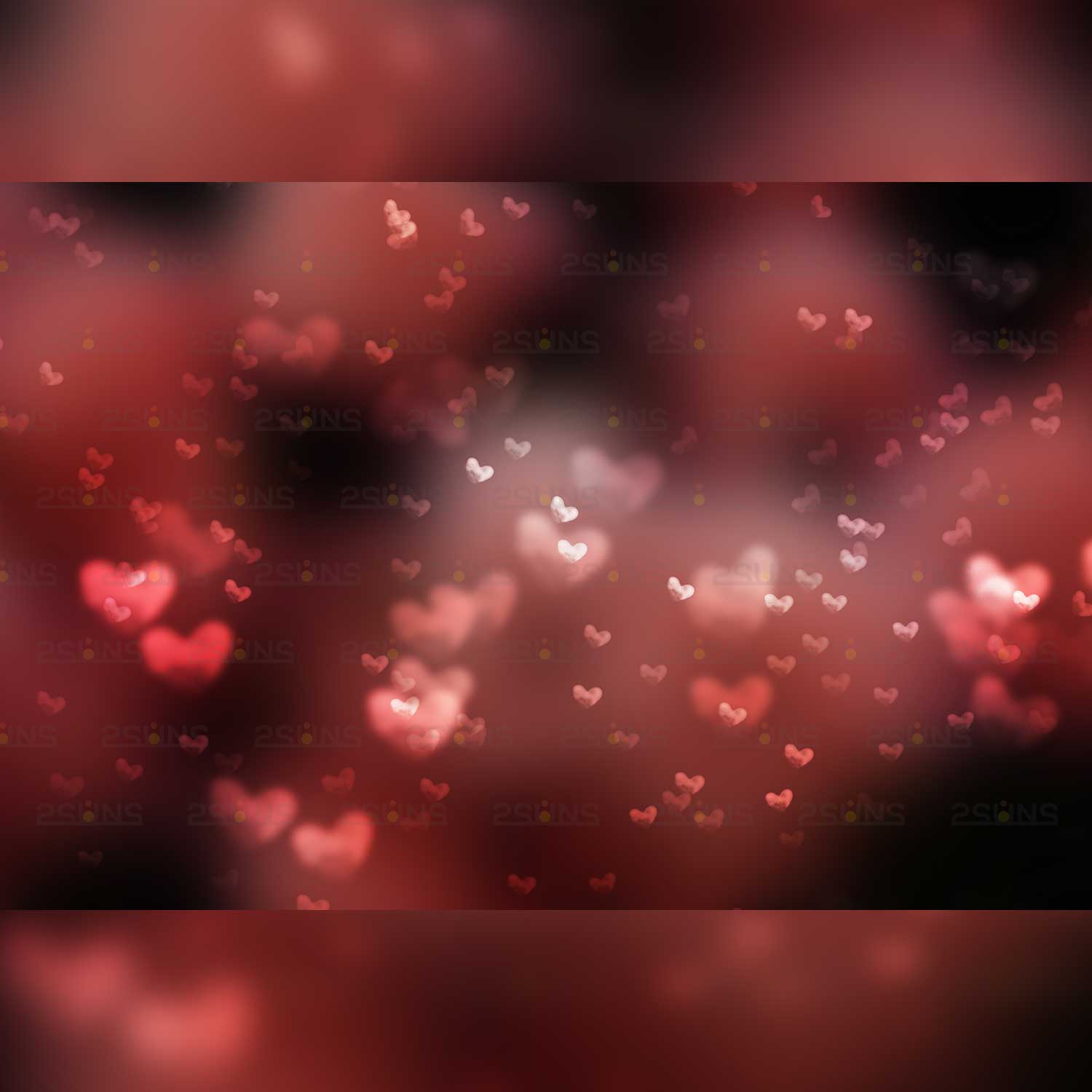 Valentine Bokeh Falling Heart Photoshop Overlay.