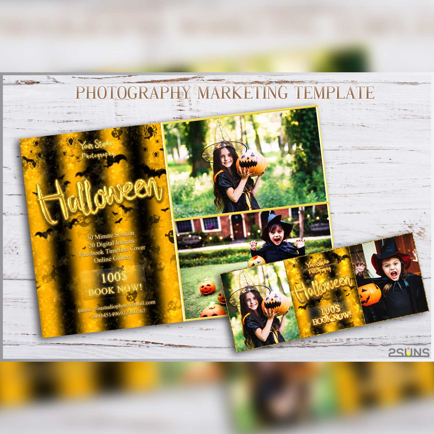 Halloween Fall Marketing Board Photoshop Template.