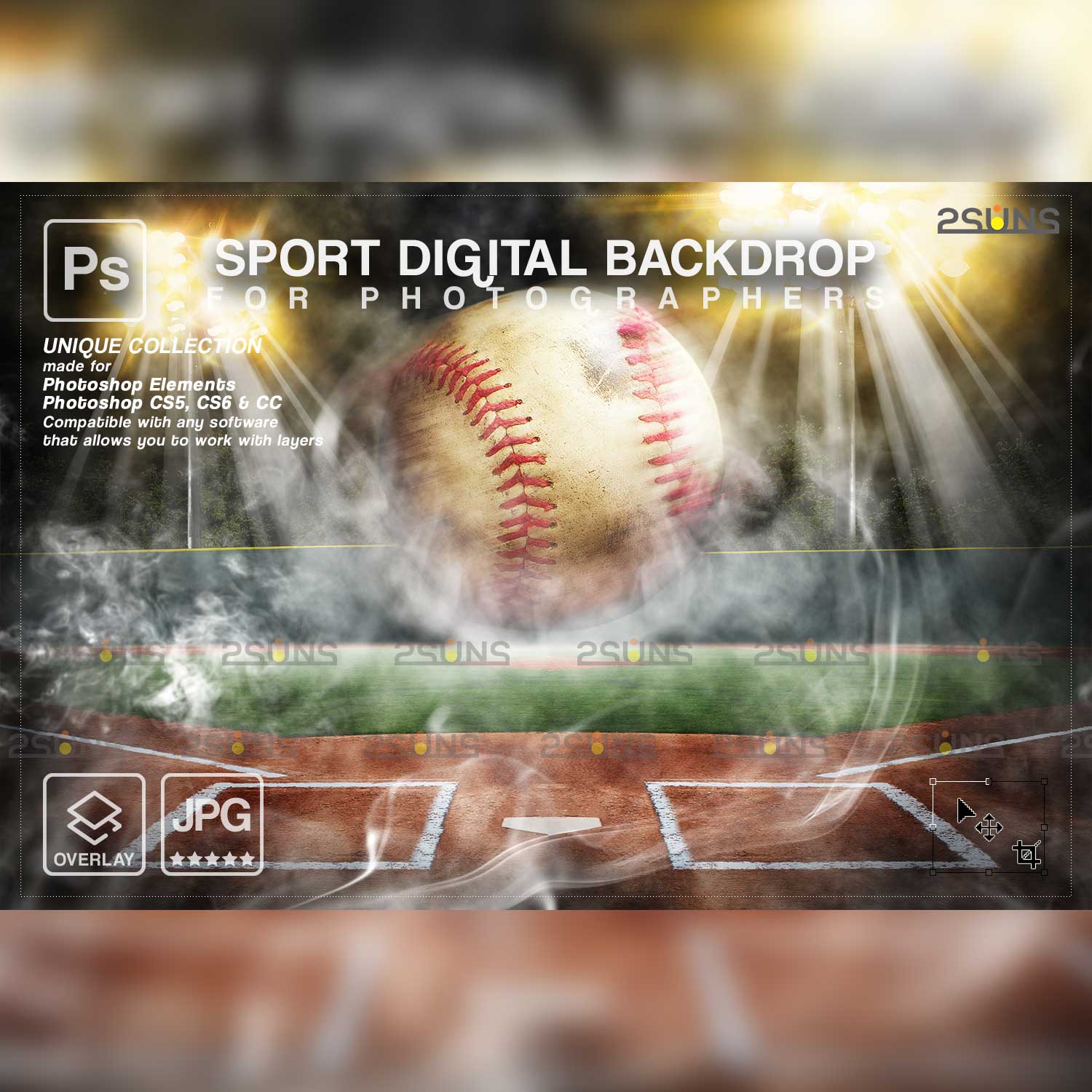 Baseball Sports Backdrop Digital Background.