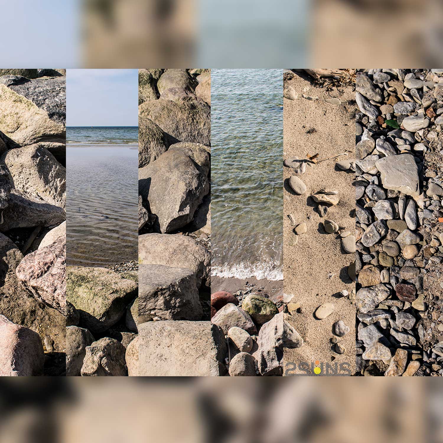 Nature Sea Stone Textures Photoshop Overlays Examples.