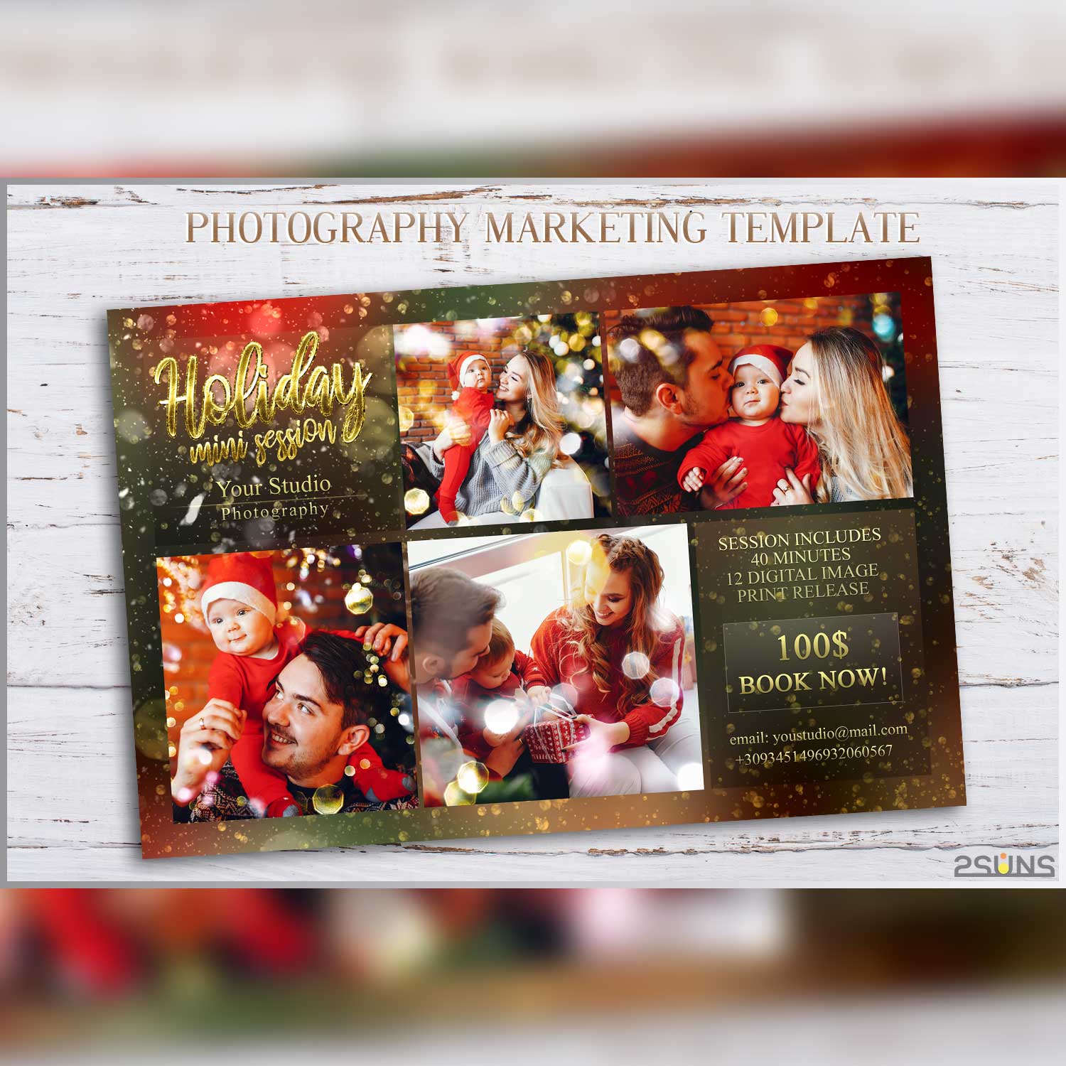 Christmas Marketing Board Watercolor Instagram Template Examples.
