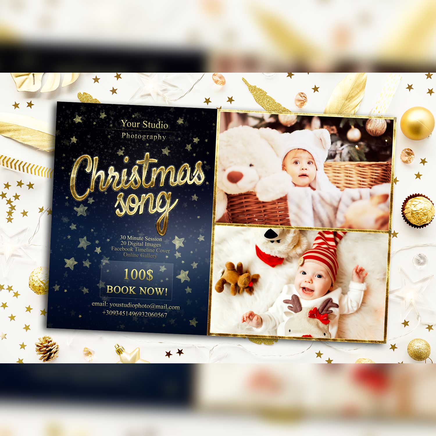 Christmas Mini Session Instagram And Facebook Template Example.