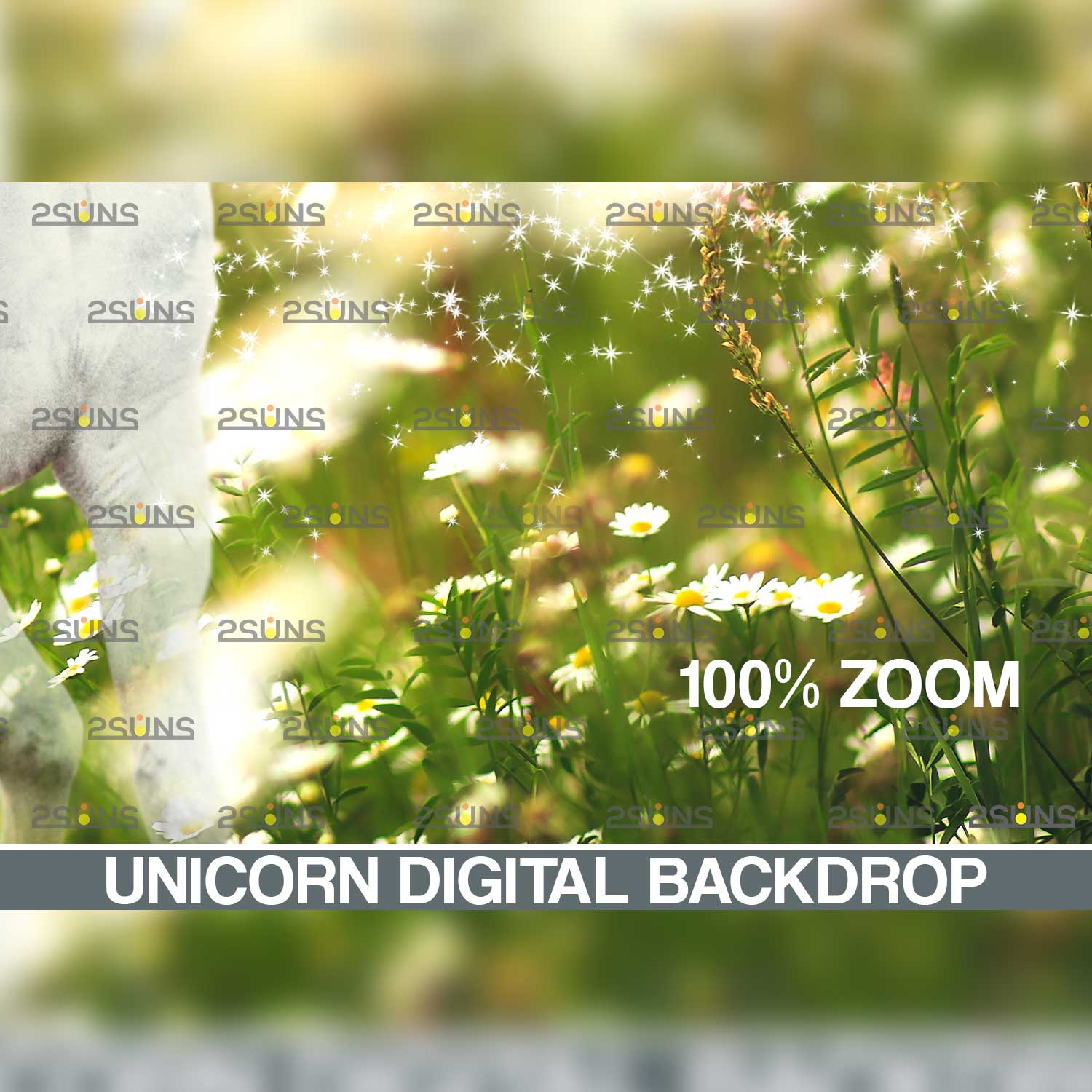 Magic Unicorn Digital Background Tail Example.
