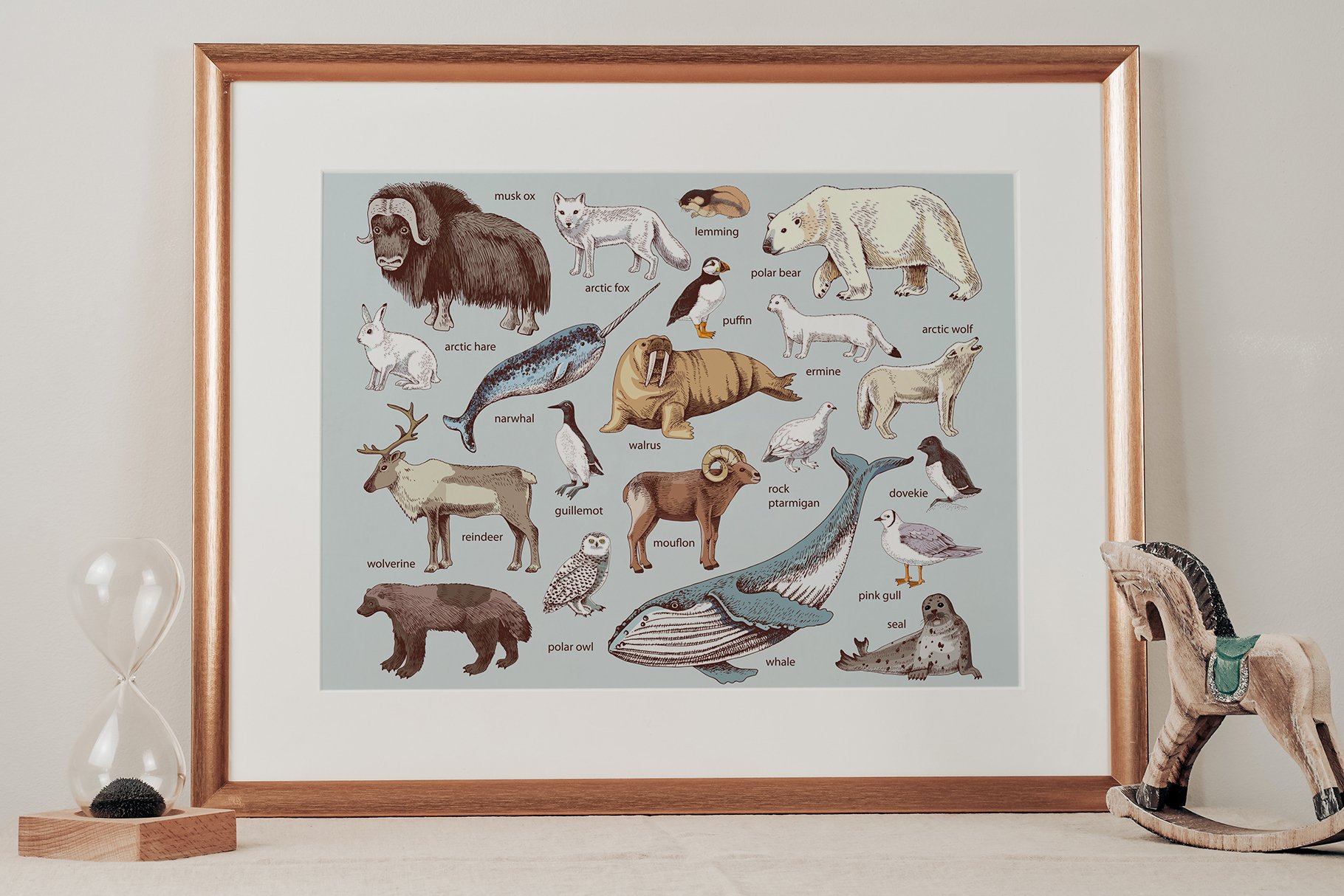 Vintage poster with Northern animals.