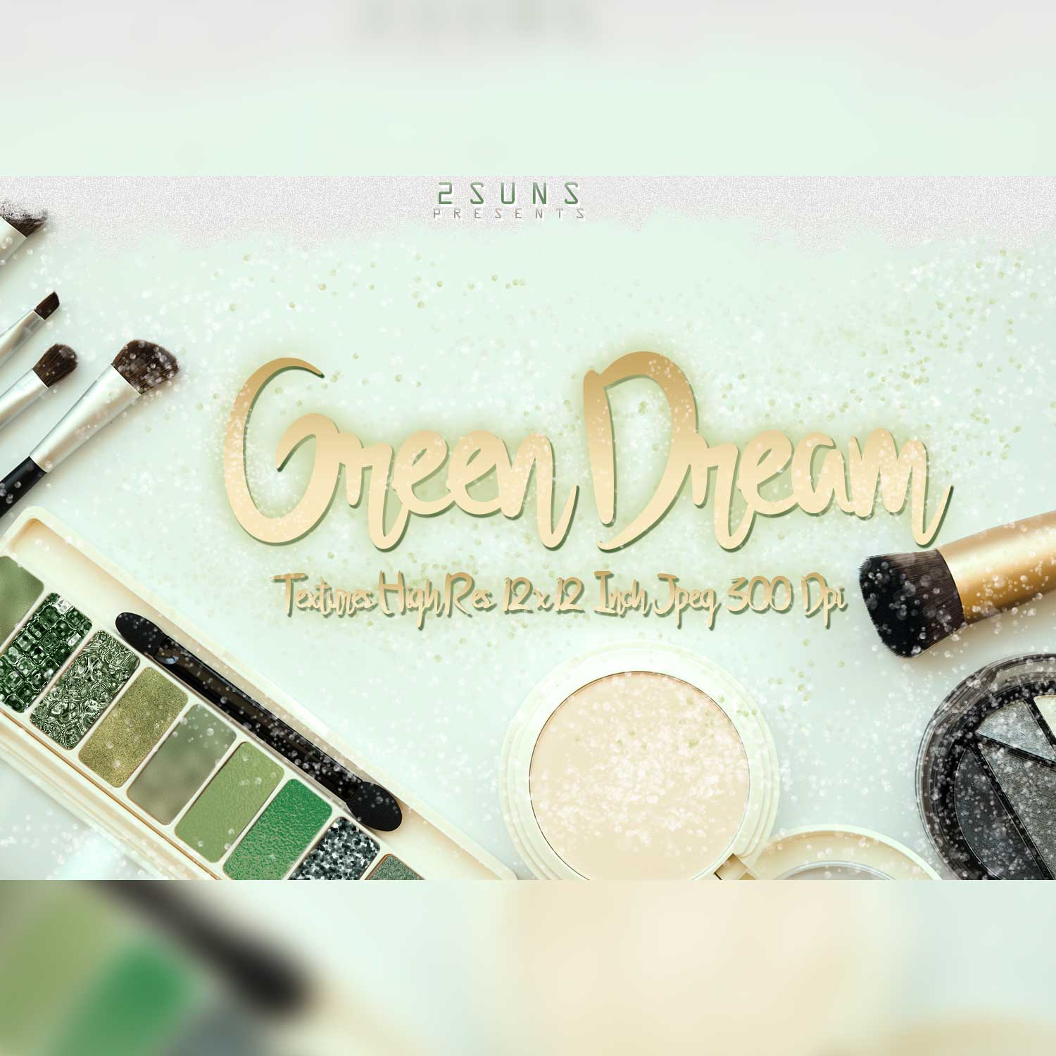 Emerald Green Glitter Digital Paper Textures Poster Example.