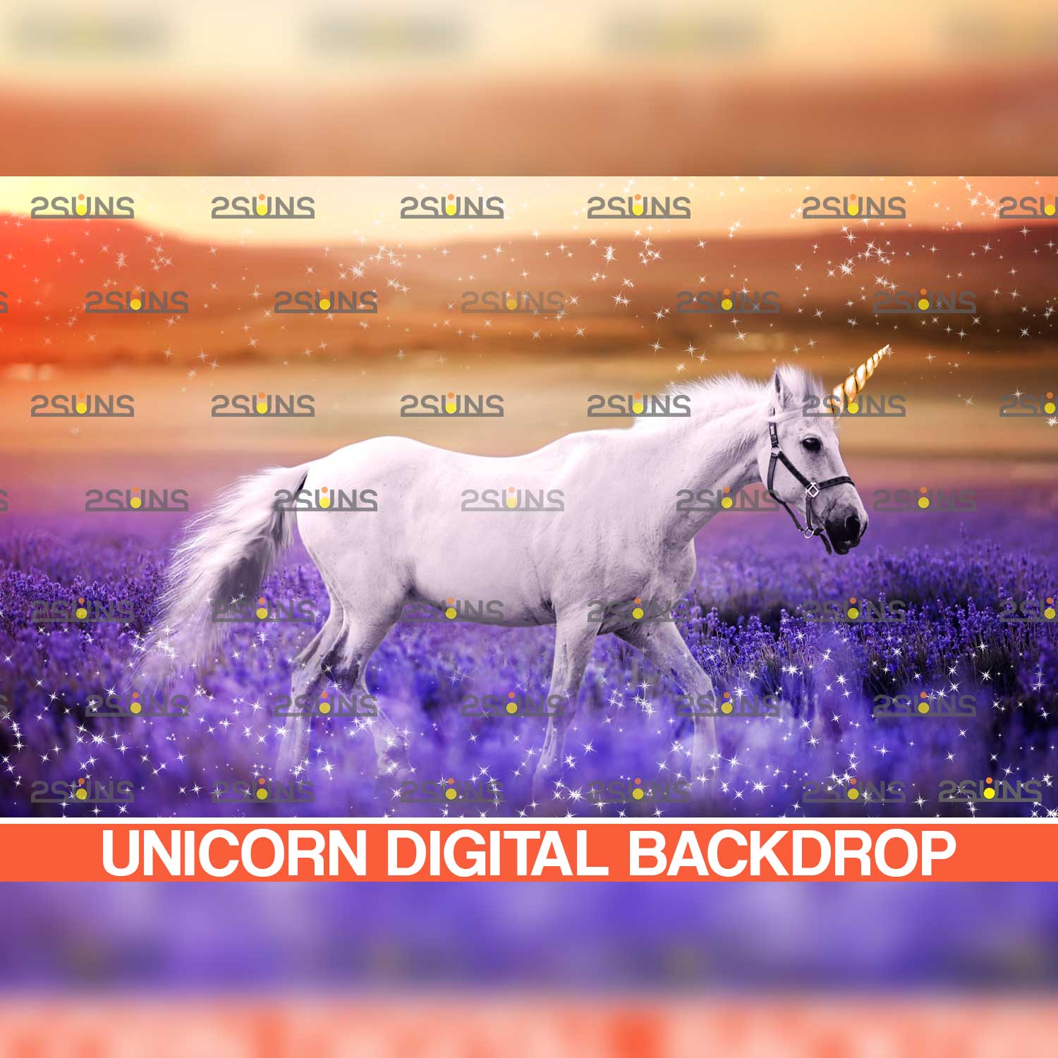 Unicorn Floral Digital Backdrop Background Unicorn Alone.