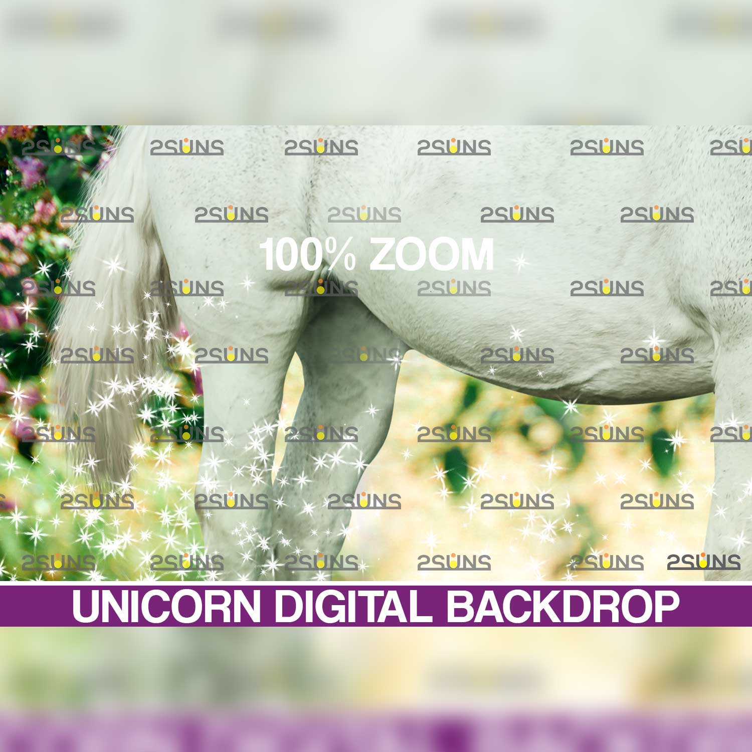 Unicorn Digital Background Overlay Example.
