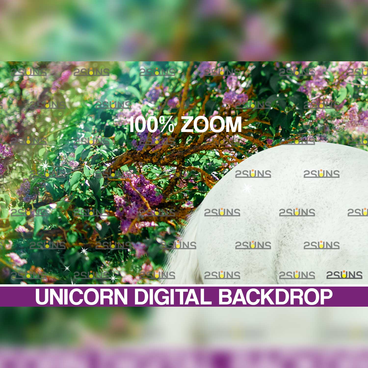Unicorn Digital Background Overlay Tail Example.