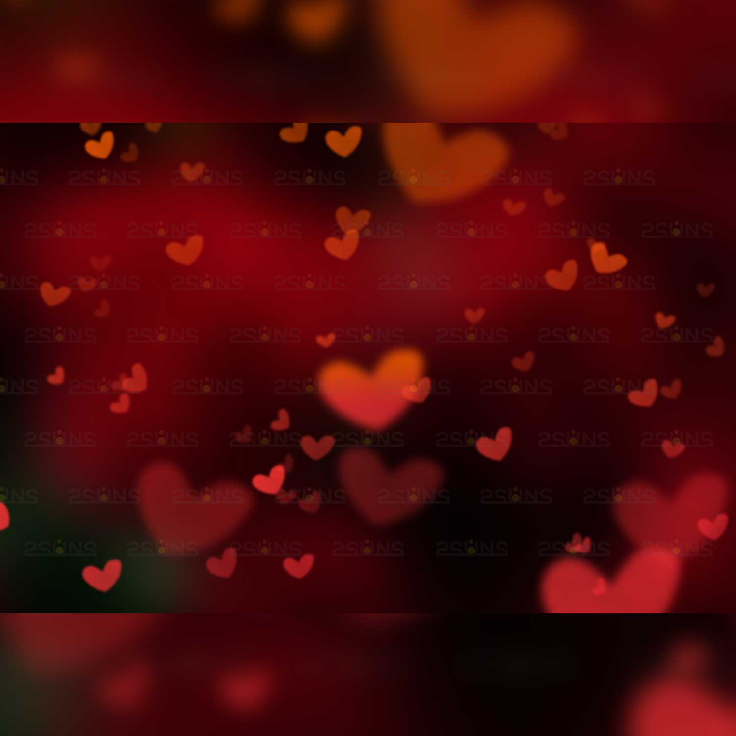 Valentine Bokeh Falling Heart Photoshop Overlay Hearts Background.