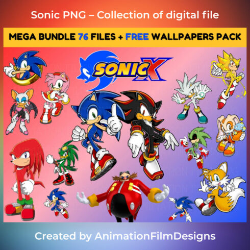 Sonic the Hedgehog Png Digital File Clipart Knuckles Tails 