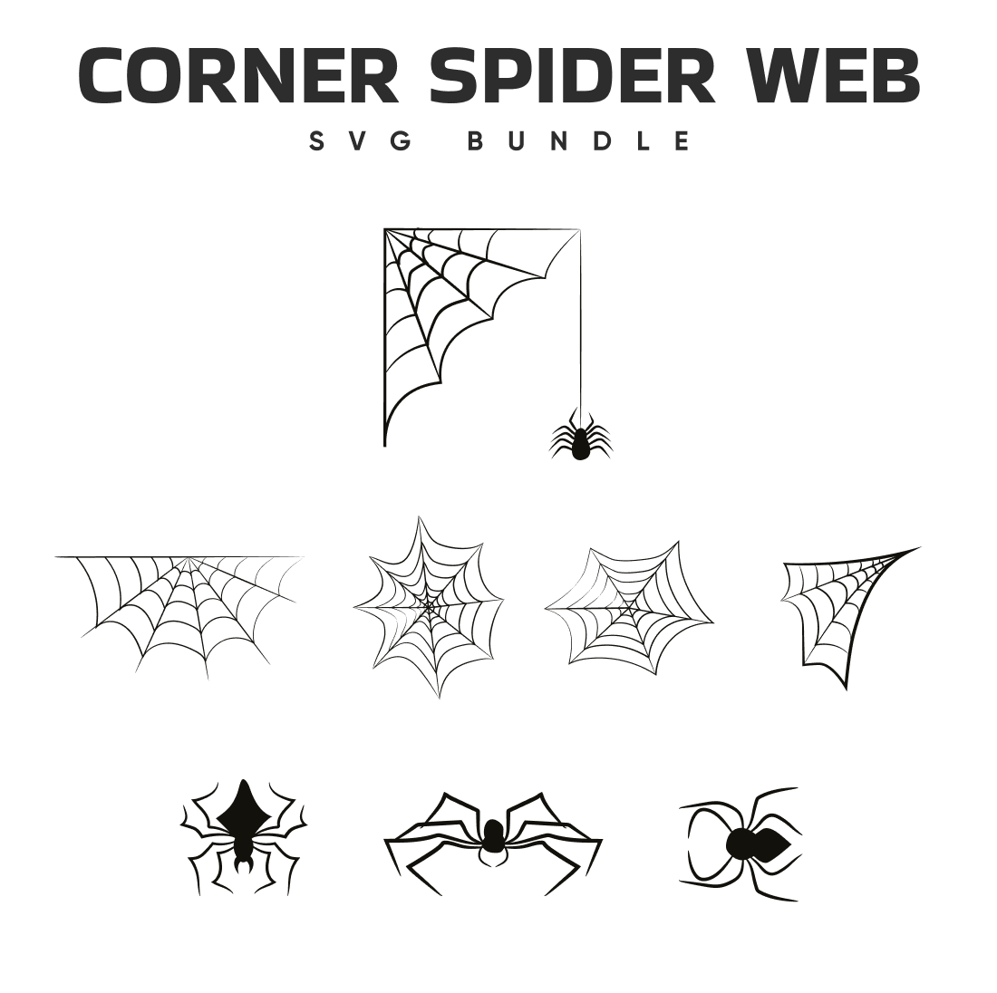 The corner spider web svg bundle.