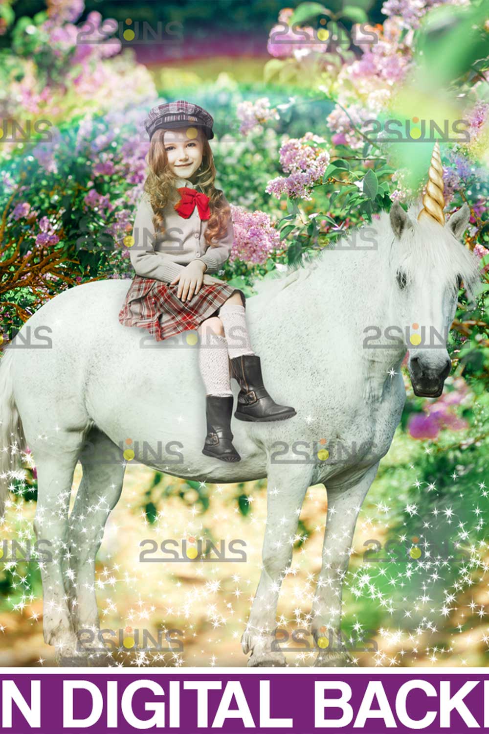 Unicorn Digital Background Overlay Pinterest Image.