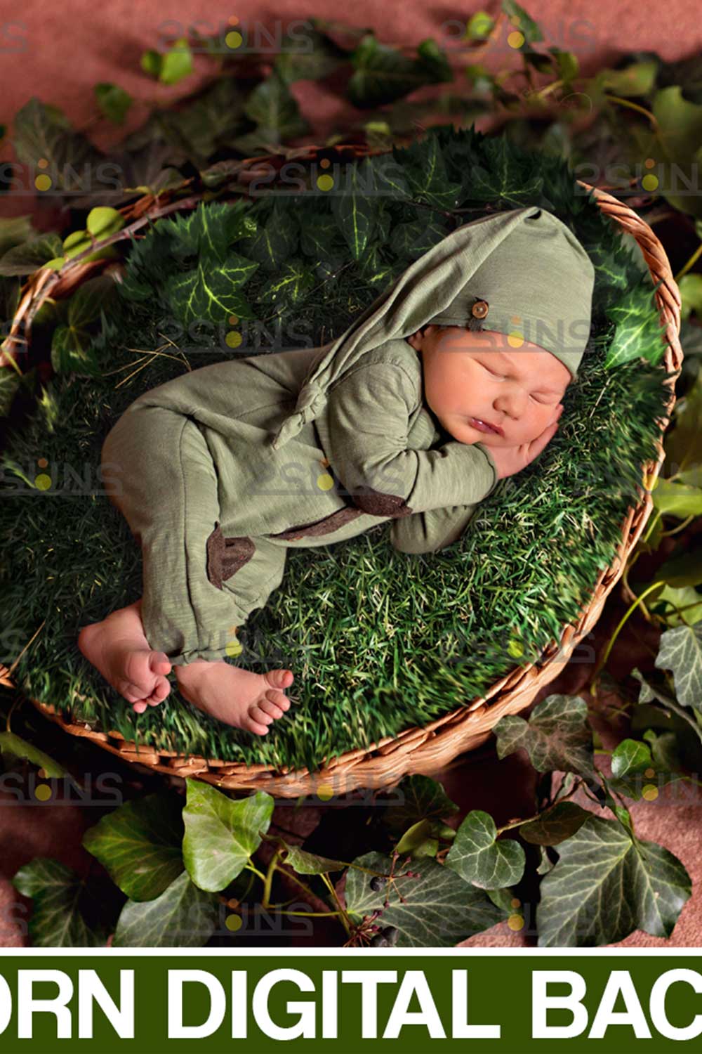 Newborn Digital Photo Backdrop Pinterest Image.